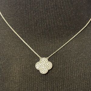 Stunning Pavé Crystal Clover Necklace